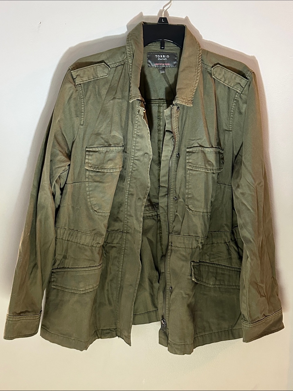 torrid size 1 Olive Green Utility Jacket with Flap Pockets